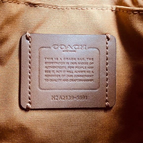 Coach Mini Cally Crossbody Pink Taupe Colorblock Leather Purse - Picture 9 of 12